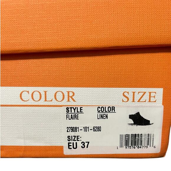 Miz Mooz NEW Size EU 37 US 6.5-7 Leather Ruched Sandals Style Flaire Linen - Picture 3 of 12